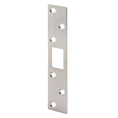 Prime-Line Maximum Security Deadbolt Strike 1-1/8 x 5-7/8 in. with Screws Satin Nickel Finish (Single Pack) U 11122